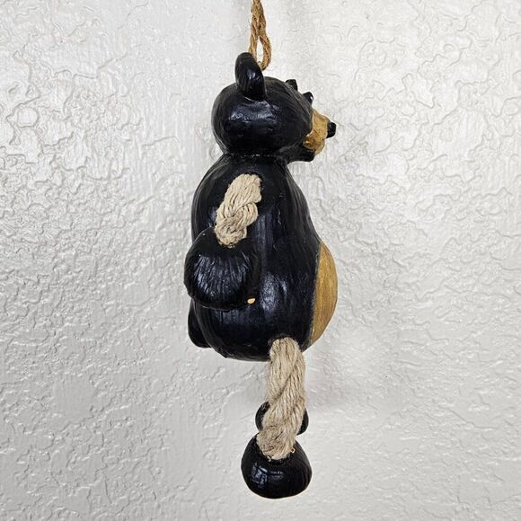 Vintage Bert Anderson Christmas Bear Ornament 2002 Dangling Folk‎ Art Jute Rope - Picture 7 of 16